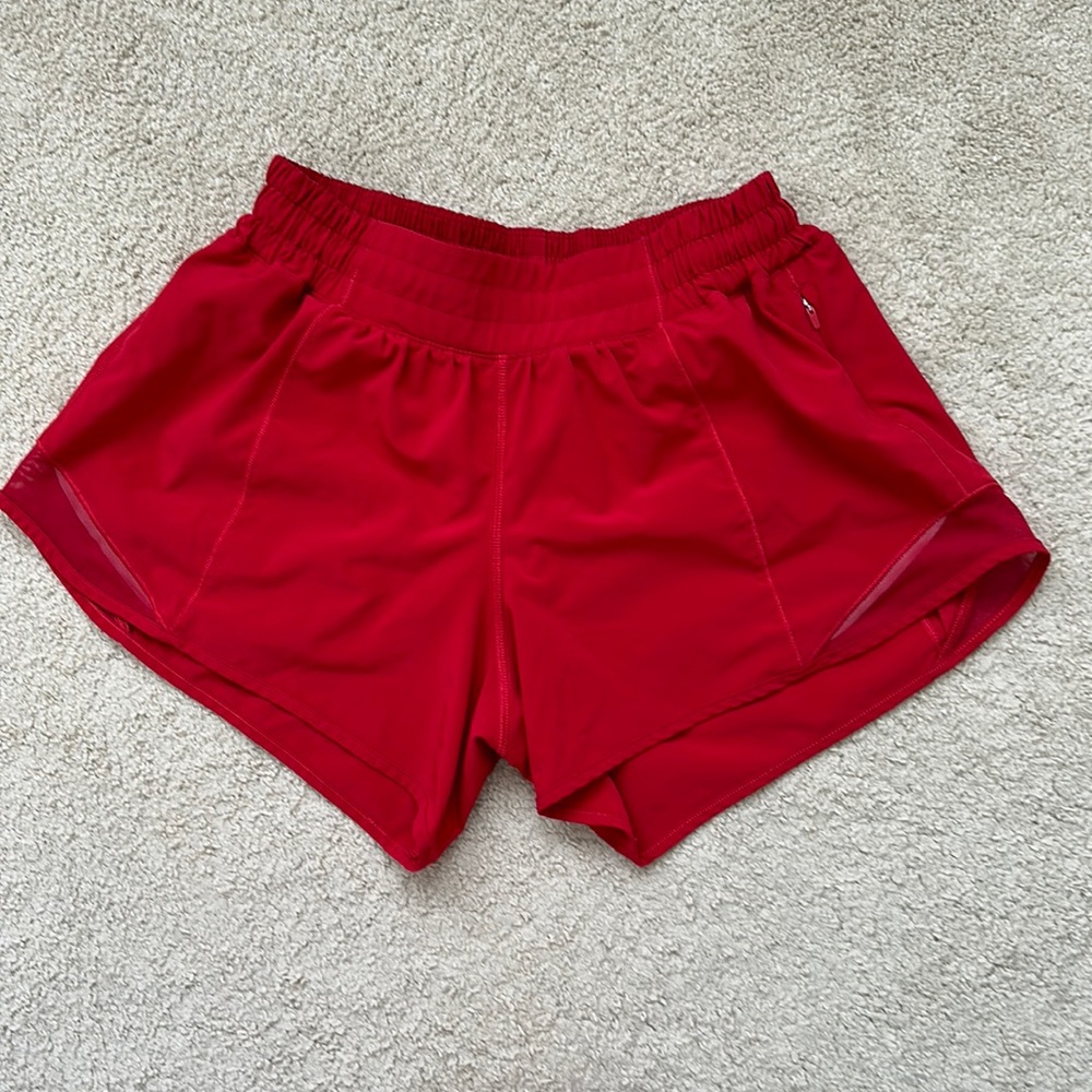 Dark Red Hotty Hot 4” Lululemon Shorts